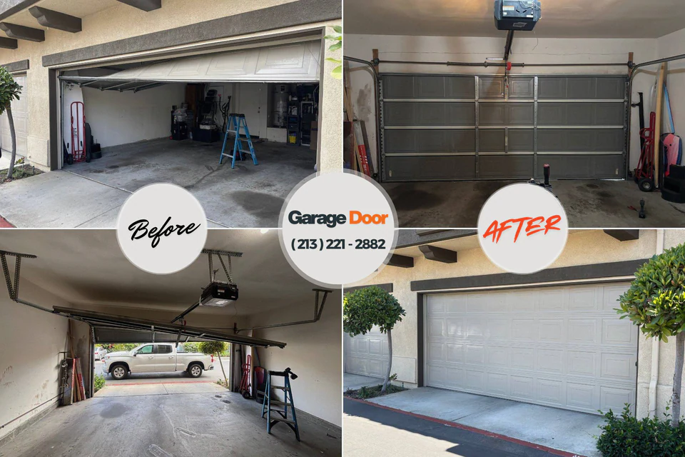 Before and after: garage door repair Great Notch, NJ